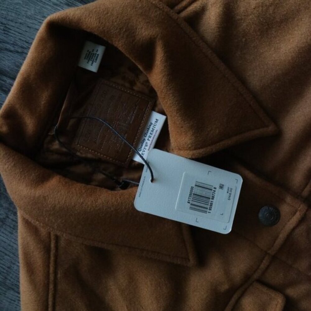 NWT Levi's Varsity Cozy Wool Trucker Jacket in Glazed Ginger Size Medium - Picture 6 of 8